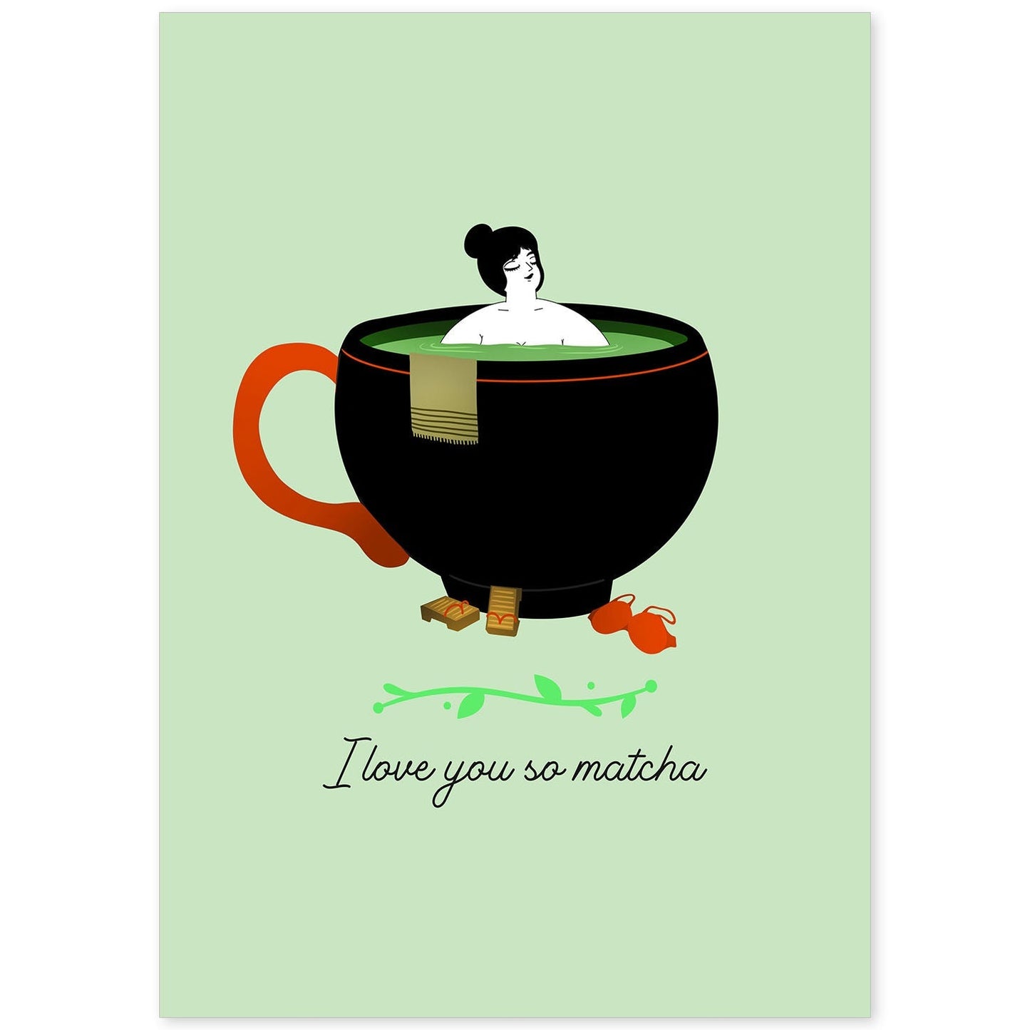 Set de láminas Matcha. Pósters con ilustraciones para amantes del té y el café.-Artwork-Nacnic-A4-Sin marco-Nacnic Estudio SL