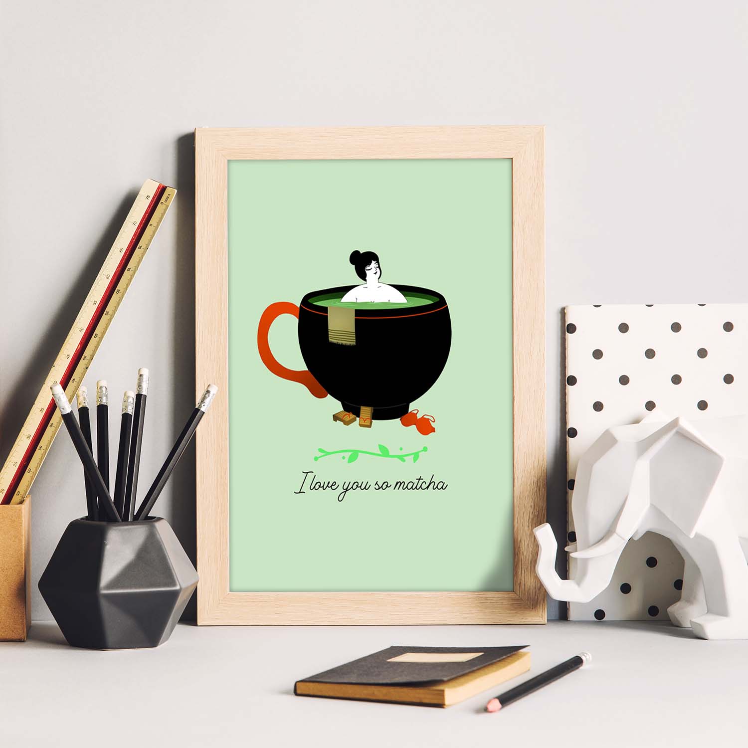 Set de láminas Matcha. Pósters con ilustraciones para amantes del té y el café.-Artwork-Nacnic-Nacnic Estudio SL