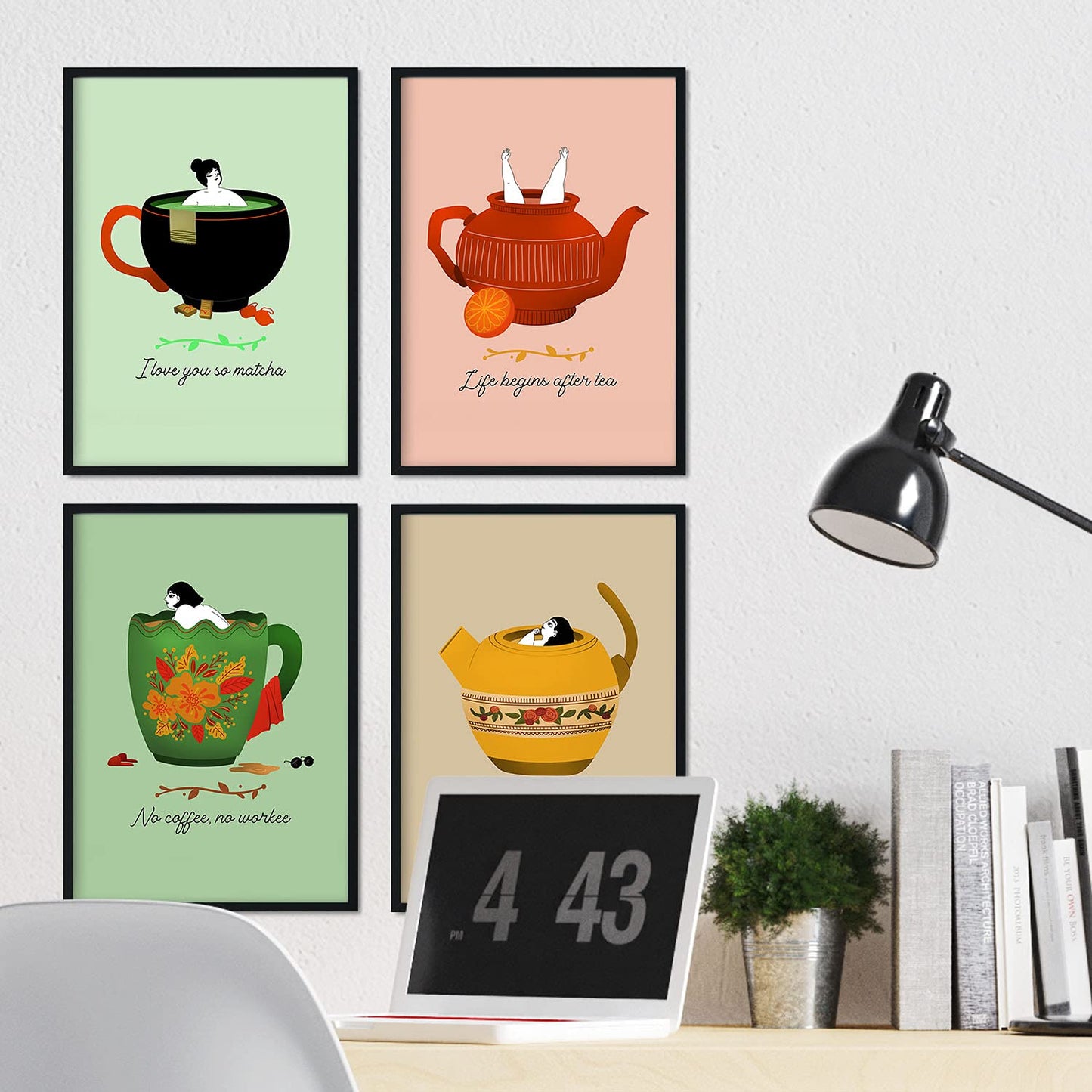 Set de láminas Pack aromático. Pósters con ilustraciones para amantes del té y el café.-Artwork-Nacnic-Nacnic Estudio SL