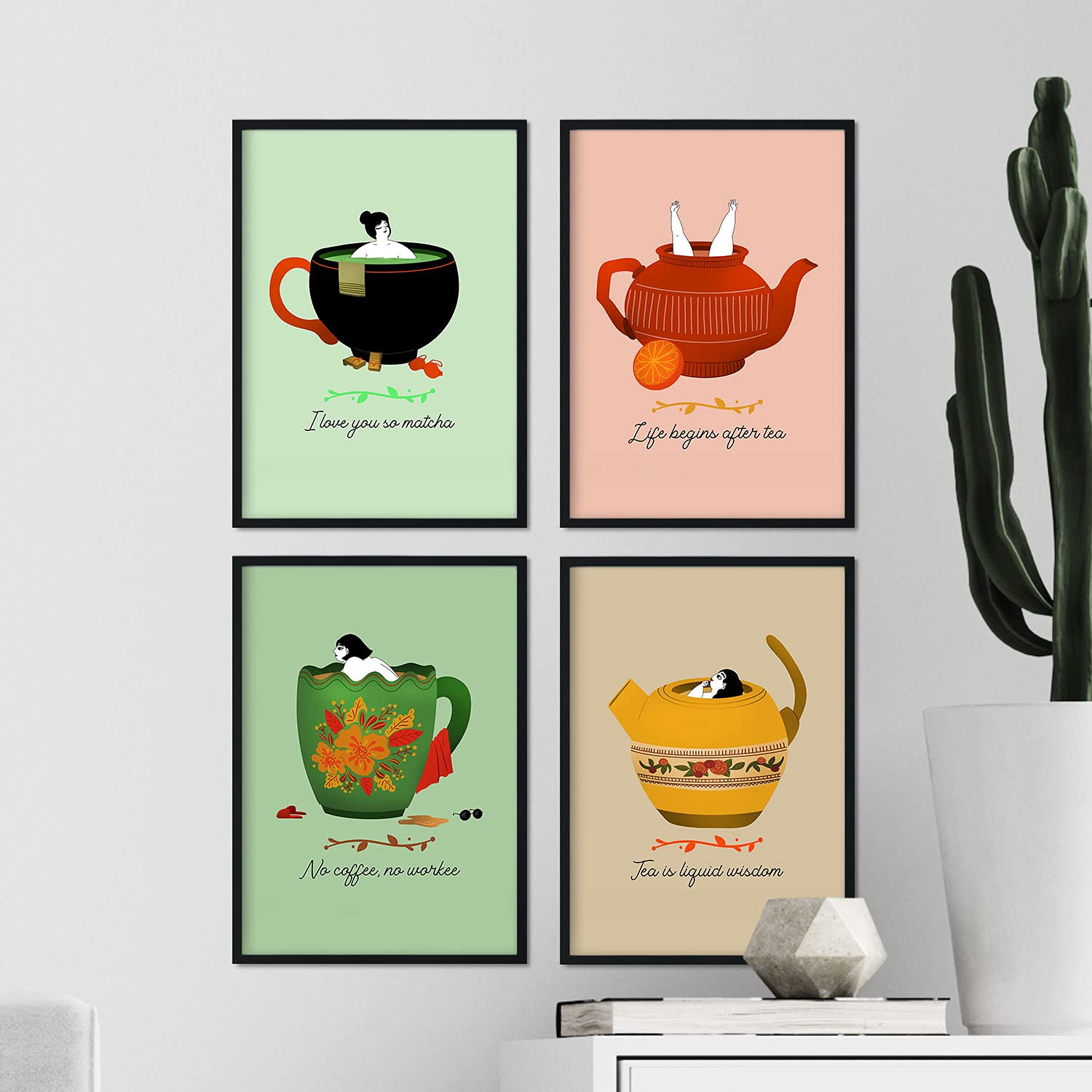 Set de láminas Pack aromático. Pósters con ilustraciones para amantes del té y el café.-Artwork-Nacnic-Nacnic Estudio SL