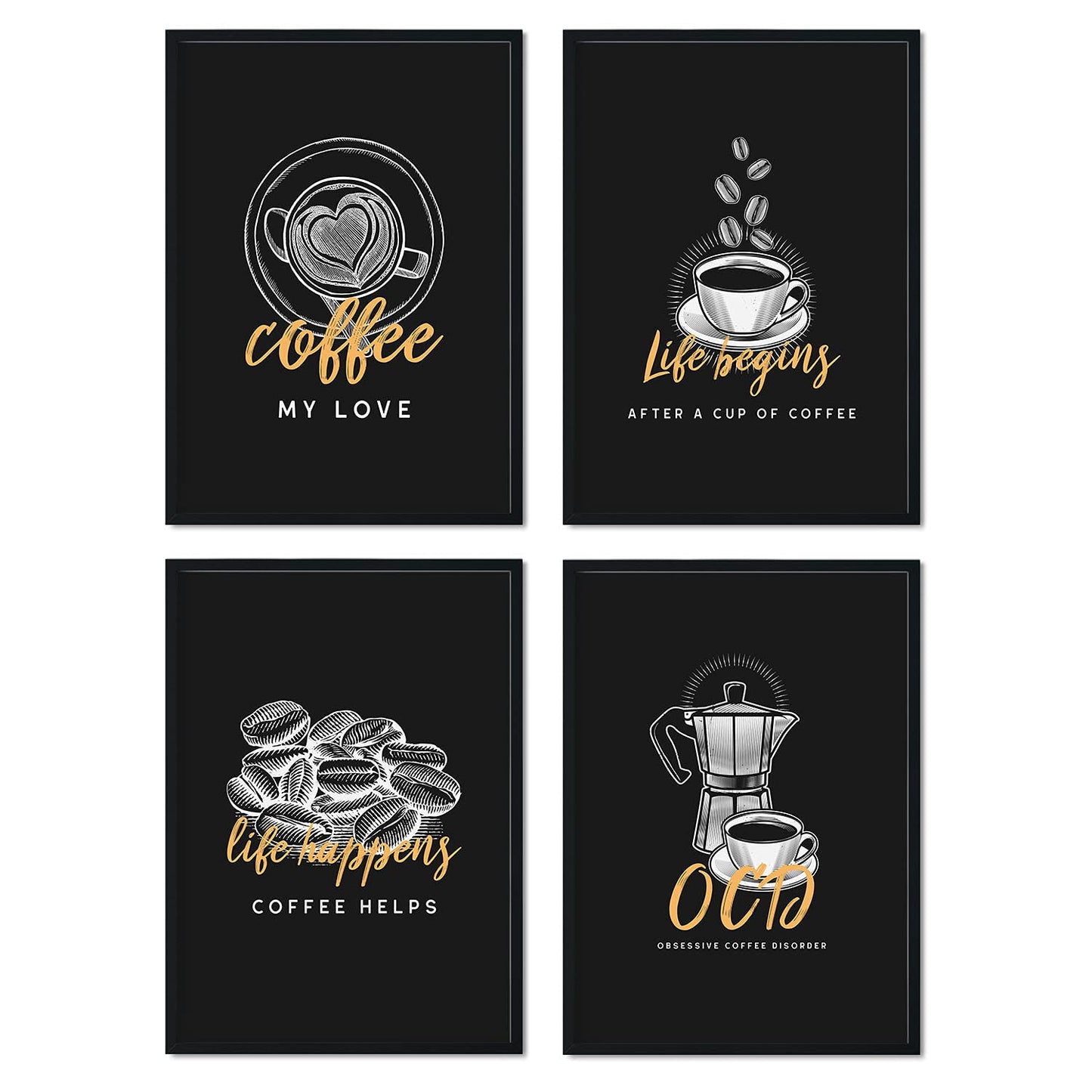 Set de láminas Pack colección. Pósters para cafeterías, restaurantes y amantes del café.-Artwork-Nacnic-Nacnic Estudio SL