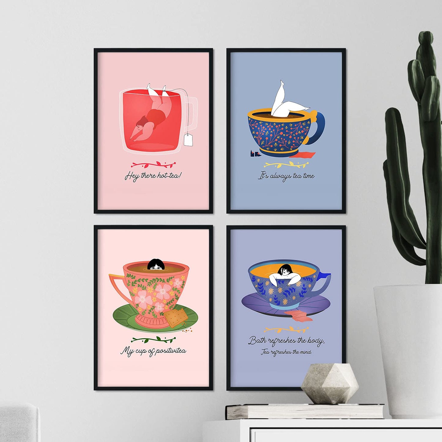 Set de láminas Pack de té 1. Pósters con ilustraciones para amantes del té y el café.-Artwork-Nacnic-Nacnic Estudio SL