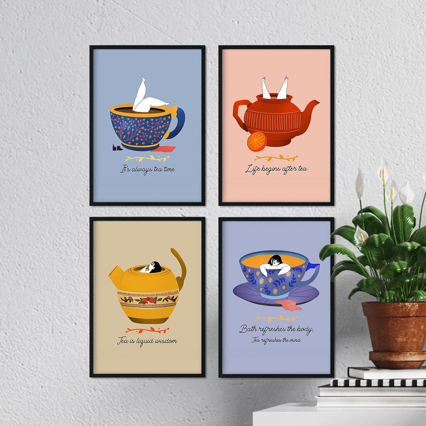Set de láminas Pack de té 2. Pósters con ilustraciones para amantes del té y el café.-Artwork-Nacnic-Nacnic Estudio SL