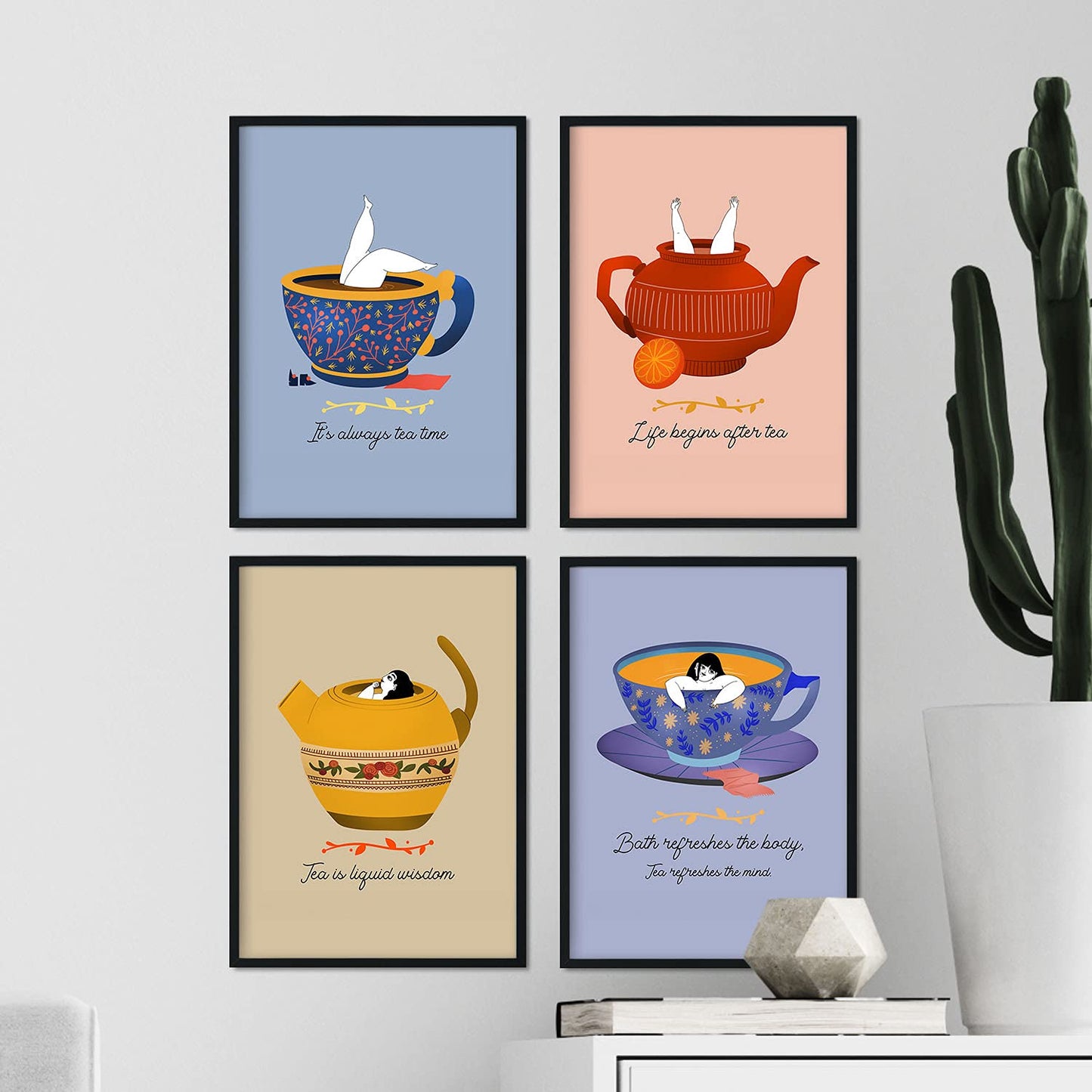 Set de láminas Pack de té 2. Pósters con ilustraciones para amantes del té y el café.-Artwork-Nacnic-Nacnic Estudio SL