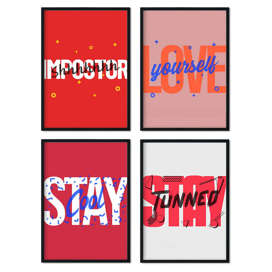 Set de láminas Pack rojos. Pósters con diseño de rótulo y mensajes motivacionales para el día a día.-Artwork-Nacnic-Nacnic Estudio SL