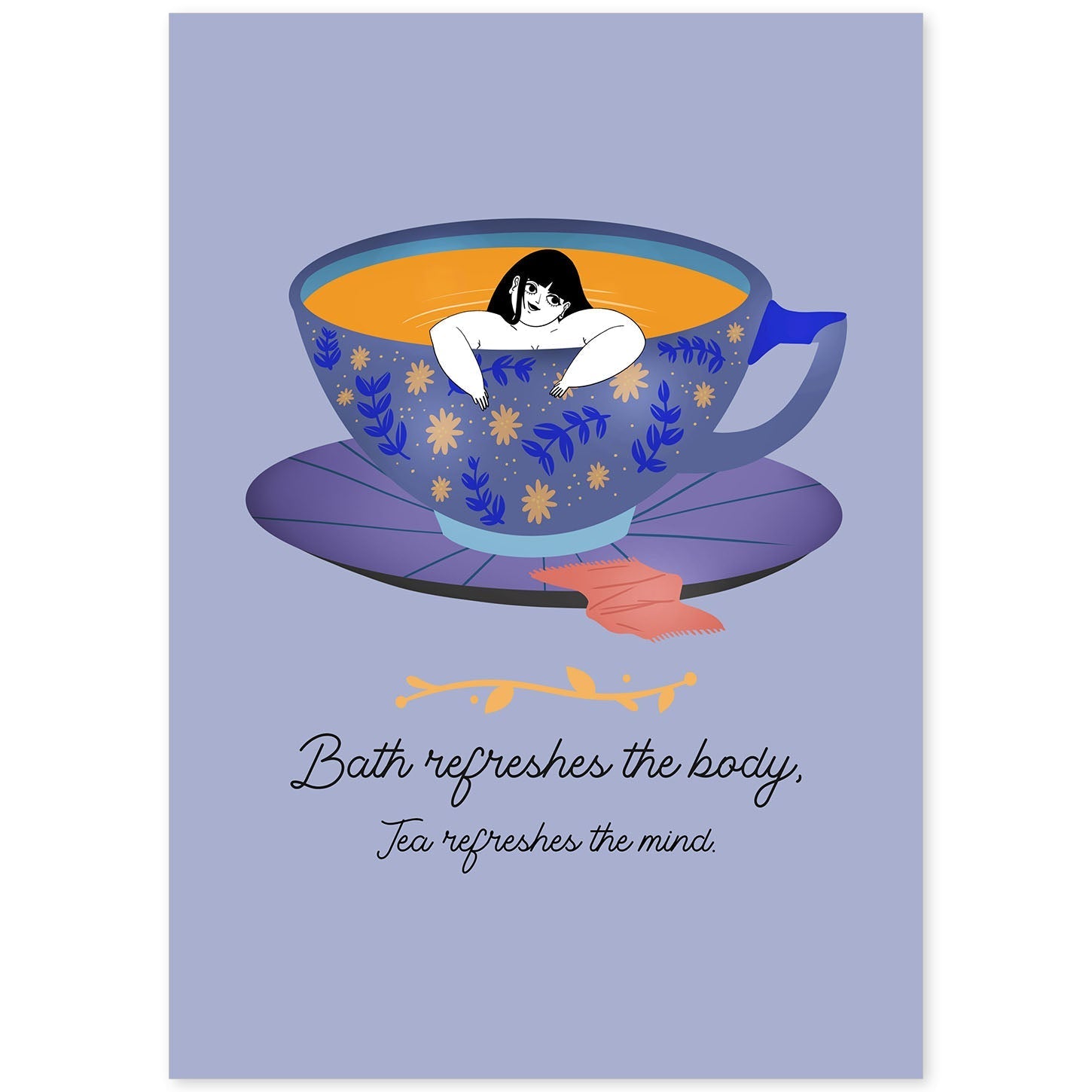 Set de láminas Refresca la mente. Pósters con ilustraciones para amantes del té y el café.-Artwork-Nacnic-A4-Sin marco-Nacnic Estudio SL