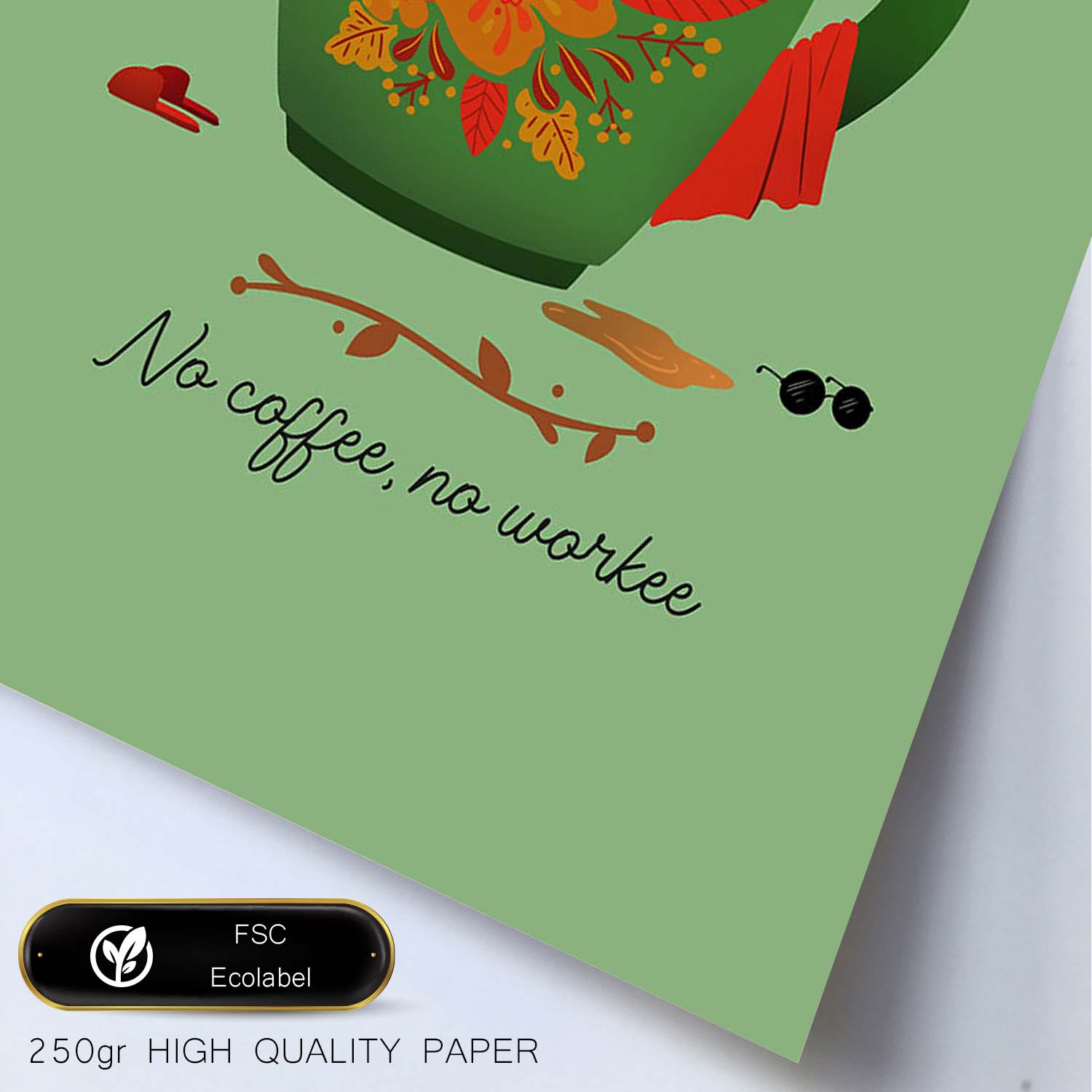 Set de láminas Sin café no. Pósters con ilustraciones para amantes del té y el café.-Artwork-Nacnic-Nacnic Estudio SL