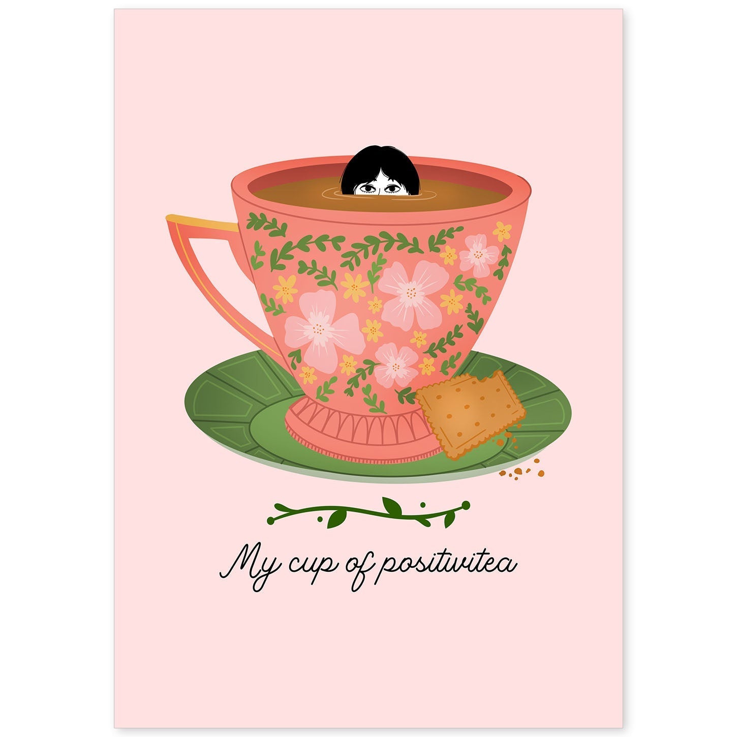 Set de láminas Té positivo. Pósters con ilustraciones para amantes del té y el café.-Artwork-Nacnic-A4-Sin marco-Nacnic Estudio SL