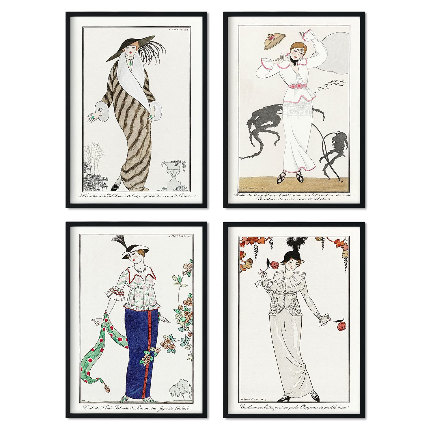 Set de láminas Vintage Mujeres. Pósters con las ilustraciones Art Decó de George Barbier.-Artwork-Nacnic-Nacnic Estudio SL