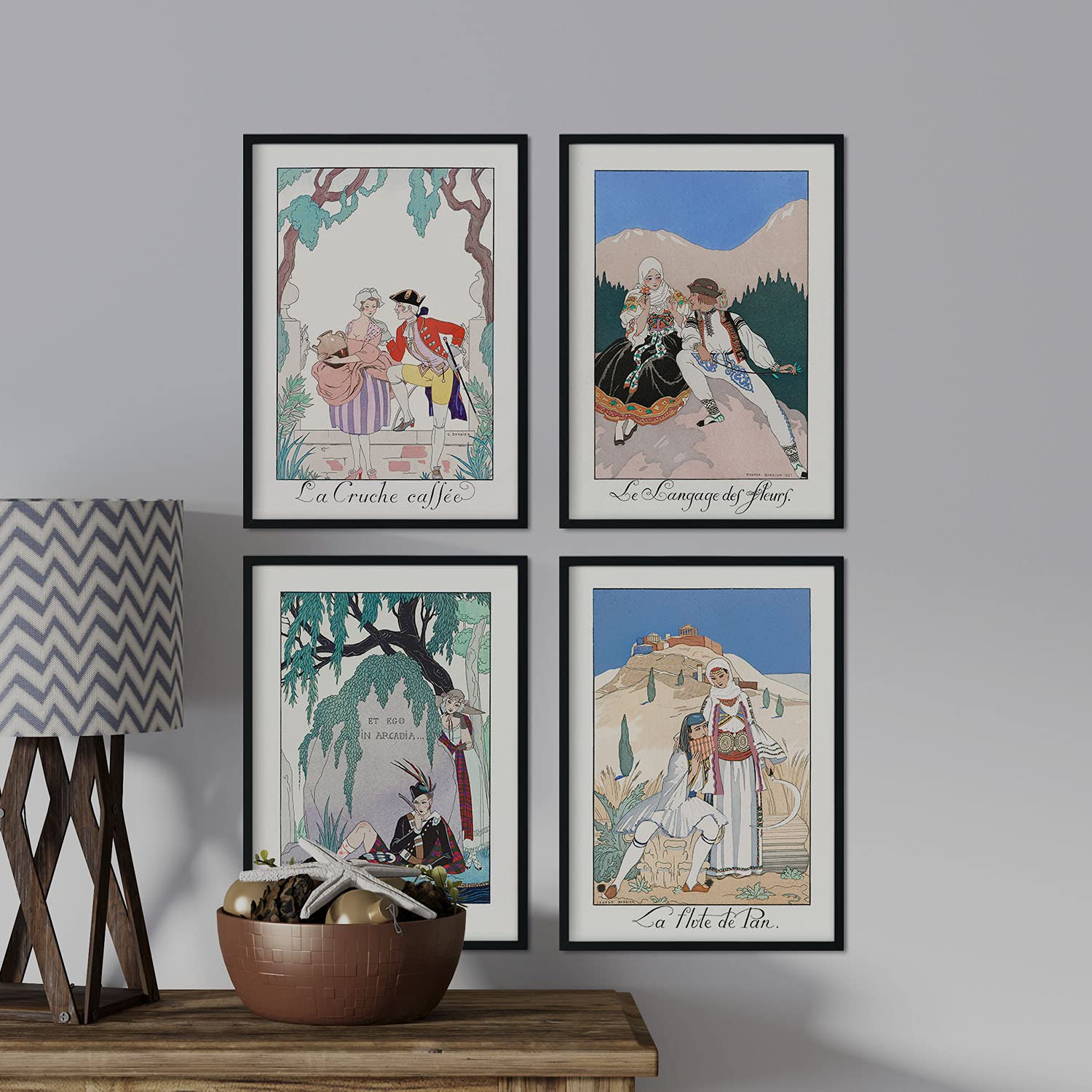 Set de láminas Vintage Pareja 2. Pósters con las ilustraciones Art Decó de George Barbier.-Artwork-Nacnic-Nacnic Estudio SL