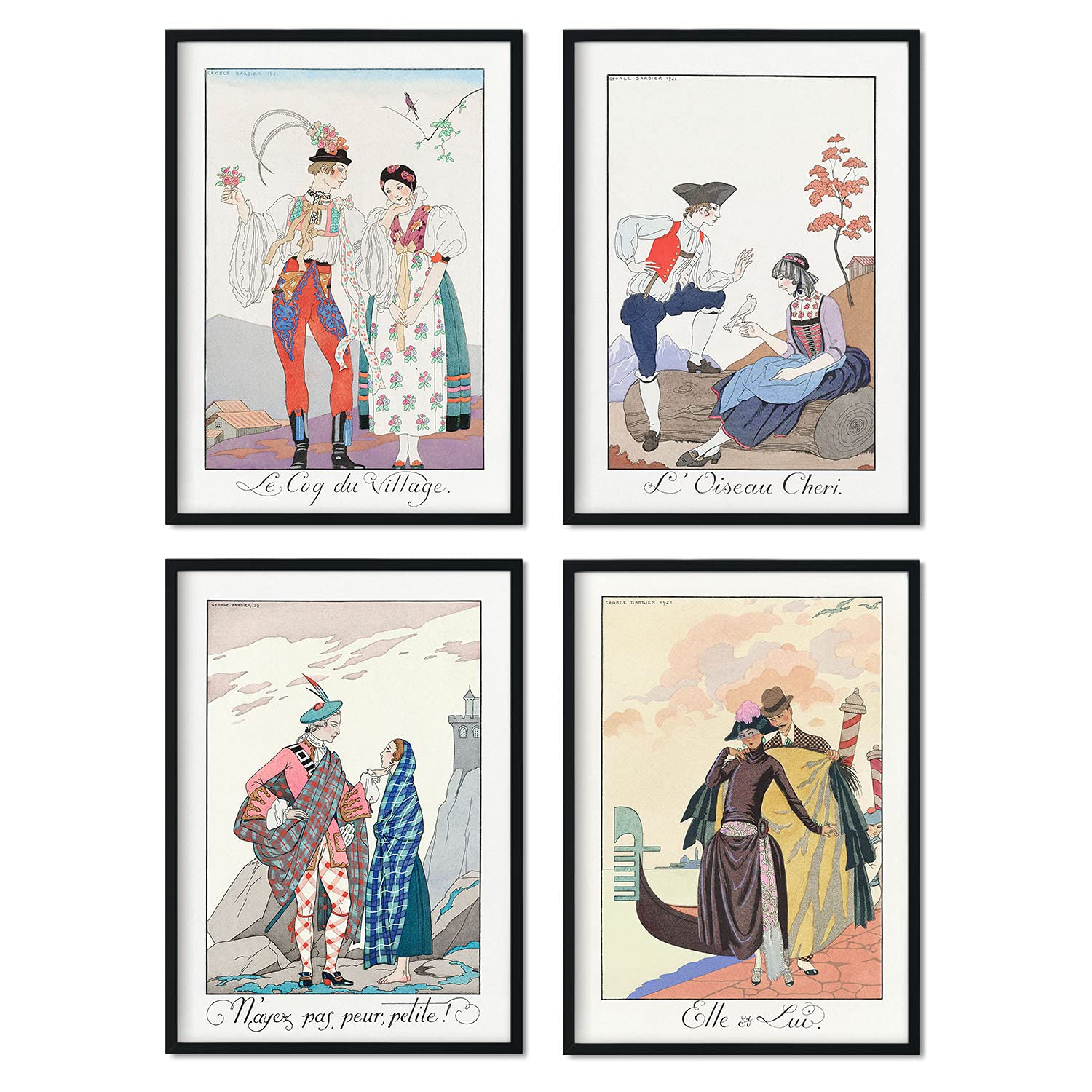 Set de láminas Vintage Pareja. Pósters con las ilustraciones Art Decó de George Barbier.-Artwork-Nacnic-Nacnic Estudio SL