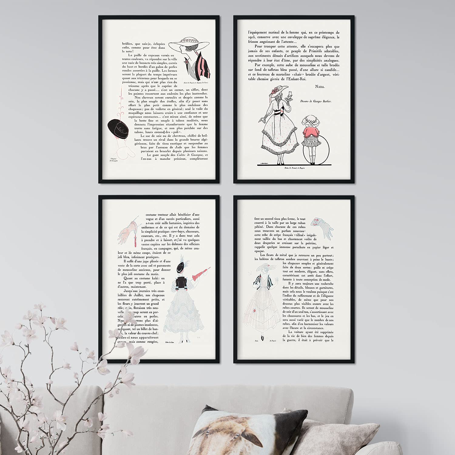 Set de láminas Vintage Texto 1. Pósters con las ilustraciones Art Decó de George Barbier.-Artwork-Nacnic-Nacnic Estudio SL