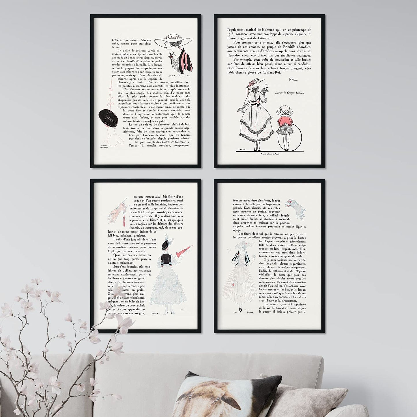 Set de láminas Vintage Texto 1. Pósters con las ilustraciones Art Decó de George Barbier.-Artwork-Nacnic-Nacnic Estudio SL