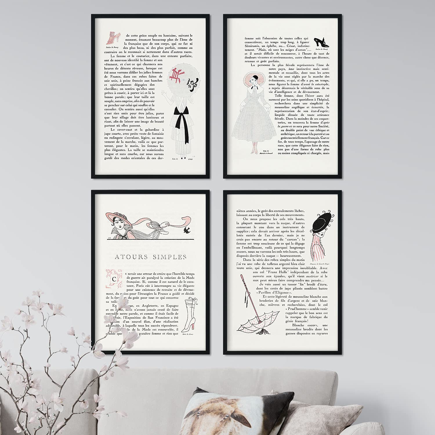 Set de láminas Vintage Texto 2. Pósters con las ilustraciones Art Decó de George Barbier.-Artwork-Nacnic-Nacnic Estudio SL