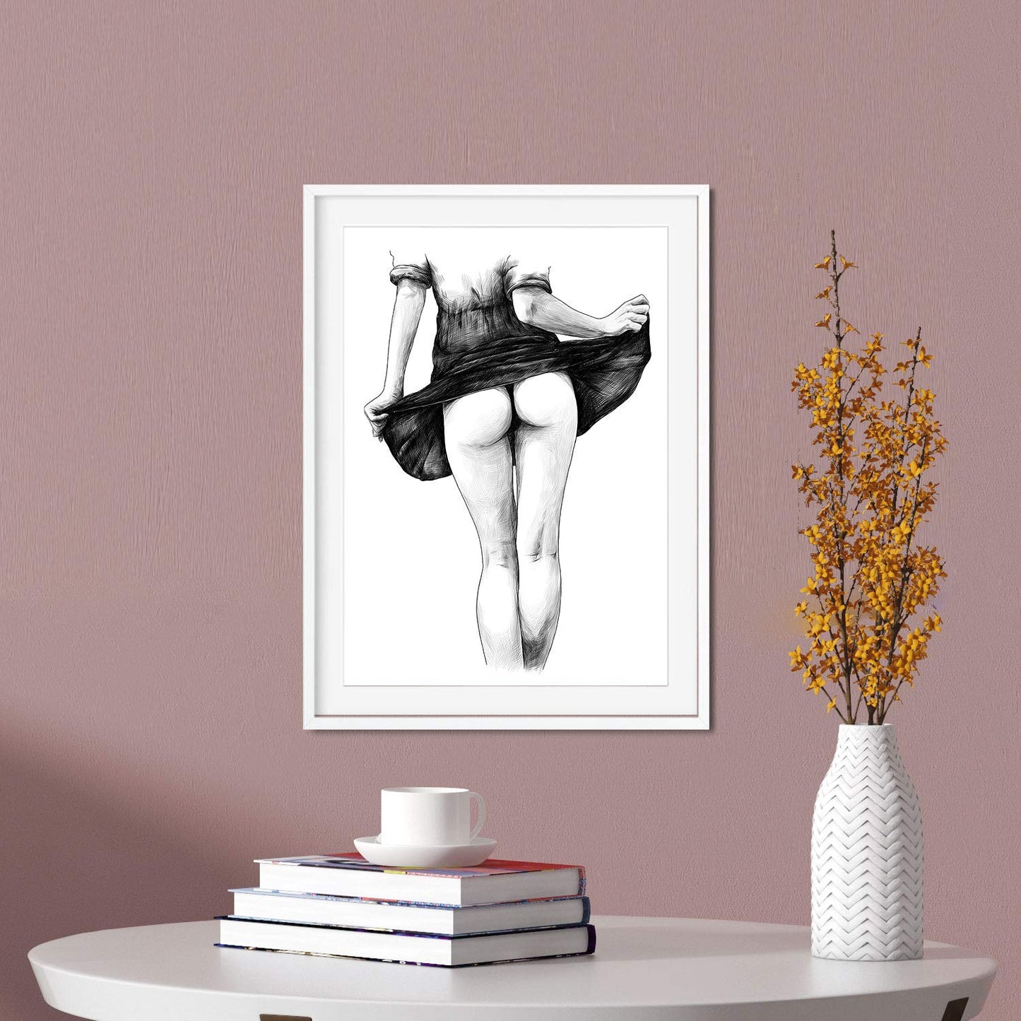 Set de posters eróticos. Láminas Chica mujer dibujadas con imágenes sensuales del cuerpo femenino.-Artwork-Nacnic-Nacnic Estudio SL