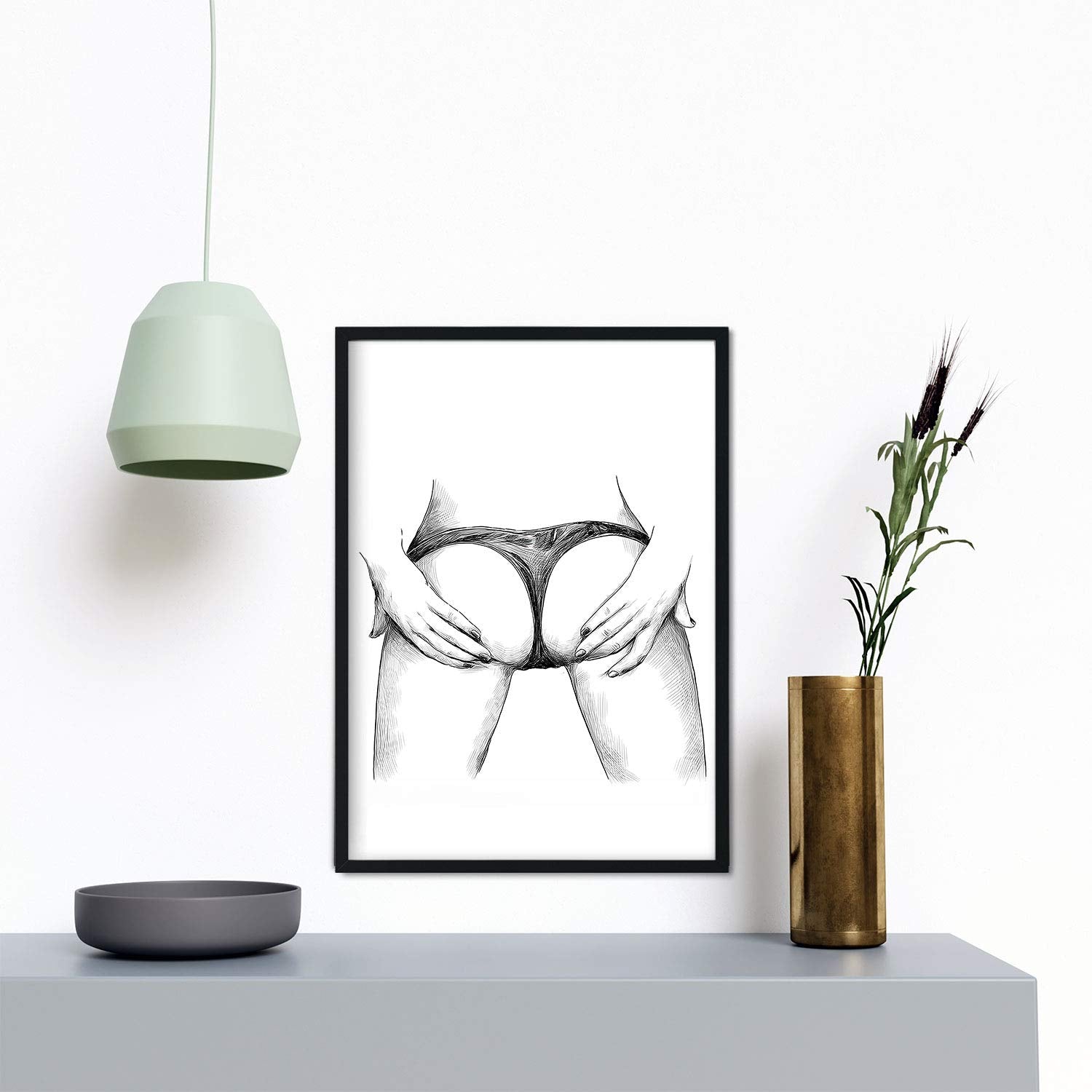 Set de posters eróticos. Láminas Culo espalda piernas dibujadas con imágenes sensuales del cuerpo femenino.-Artwork-Nacnic-Nacnic Estudio SL