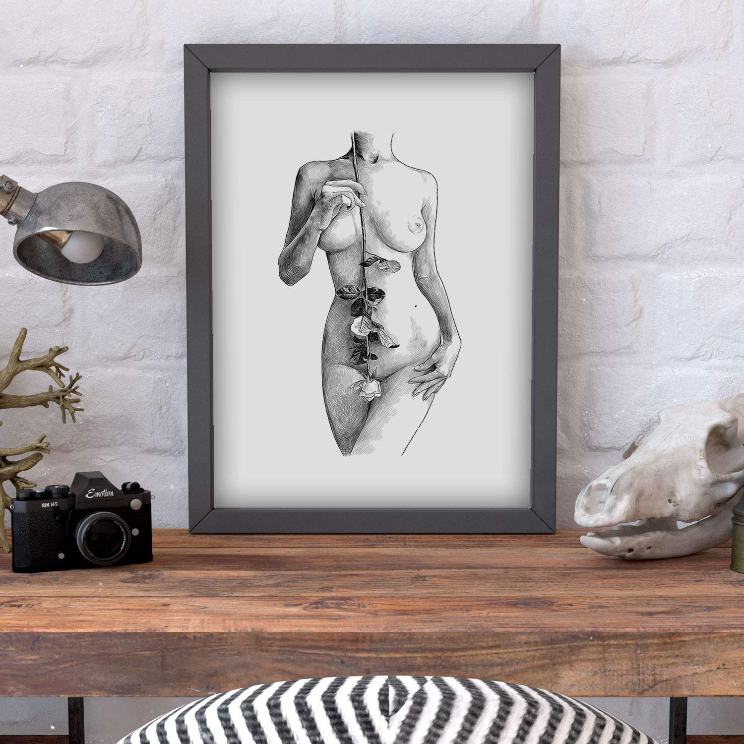 Set de posters eróticos. Láminas Frontal artistico dibujadas con imágenes sensuales del cuerpo femenino.-Artwork-Nacnic-Nacnic Estudio SL