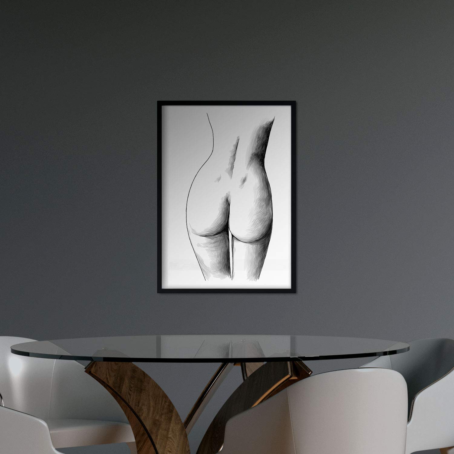Set de posters eróticos. Láminas Frontal pecho y Culo 2 dibujadas con imágenes sensuales del cuerpo femenino.-Artwork-Nacnic-Nacnic Estudio SL