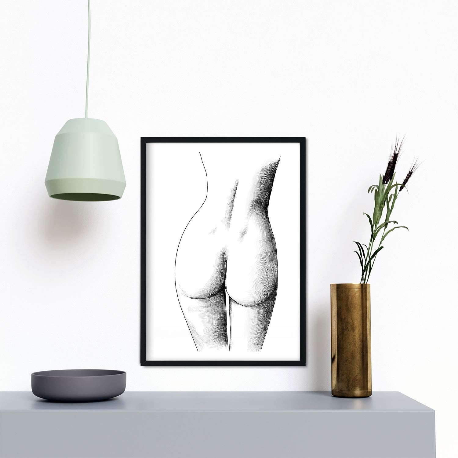 Set de posters eróticos. Láminas Frontal pecho y Culo dibujadas con imágenes sensuales del cuerpo femenino.-Artwork-Nacnic-Nacnic Estudio SL