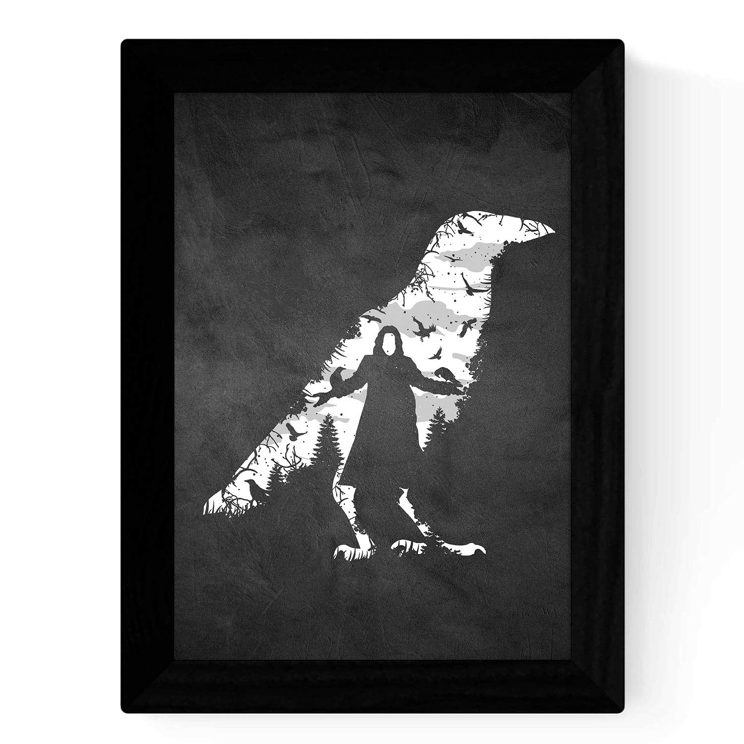 Set de tres láminas blanco y negro peliculas V de Vendeta, Scream y El cuervo Poster Fondo negro estilo pizarra-Artwork-Nacnic-Nacnic Estudio SL