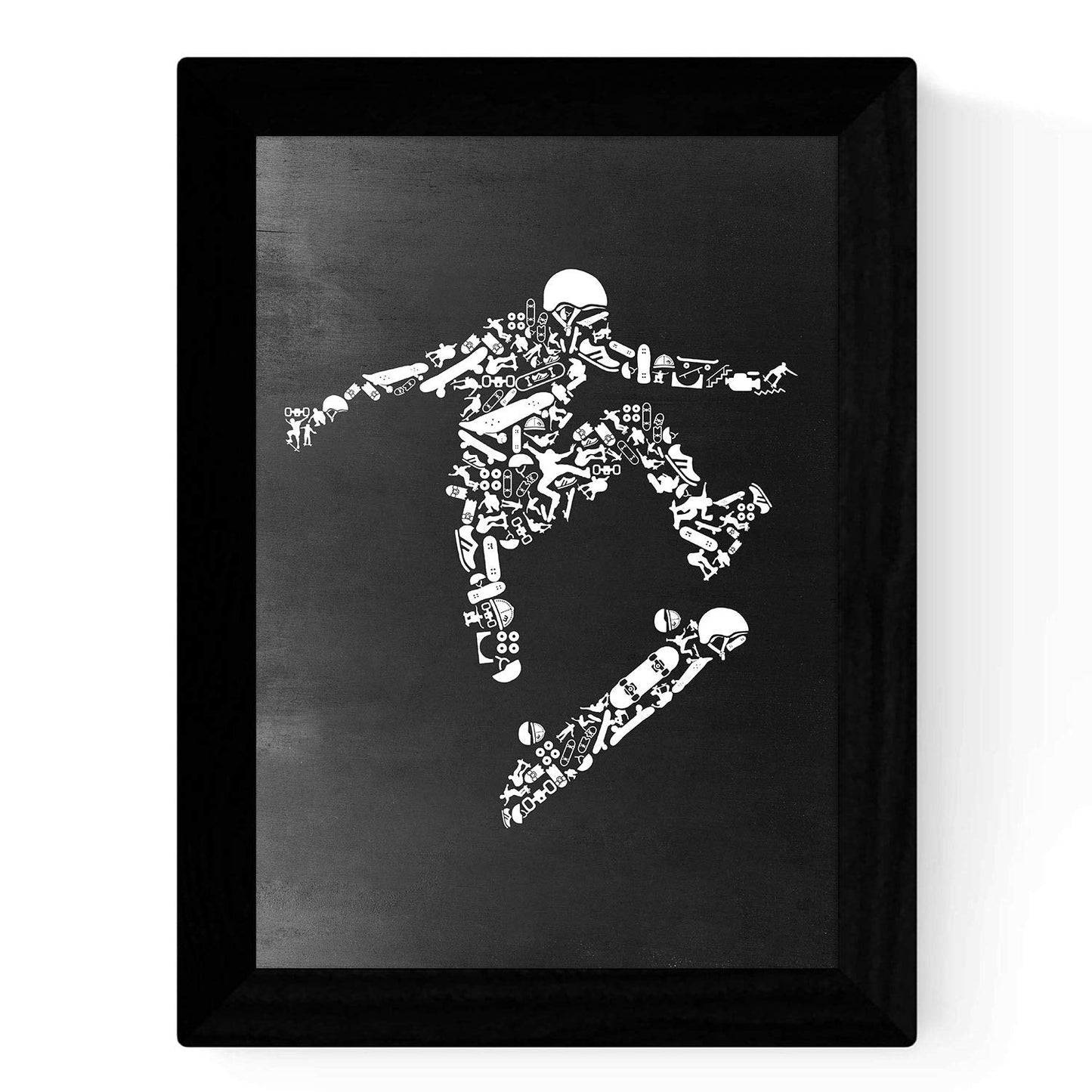 Set de tres láminas blanco y negro Set calaveras y skate Poster Fondo negro estilo pizarra-Artwork-Nacnic-Nacnic Estudio SL
