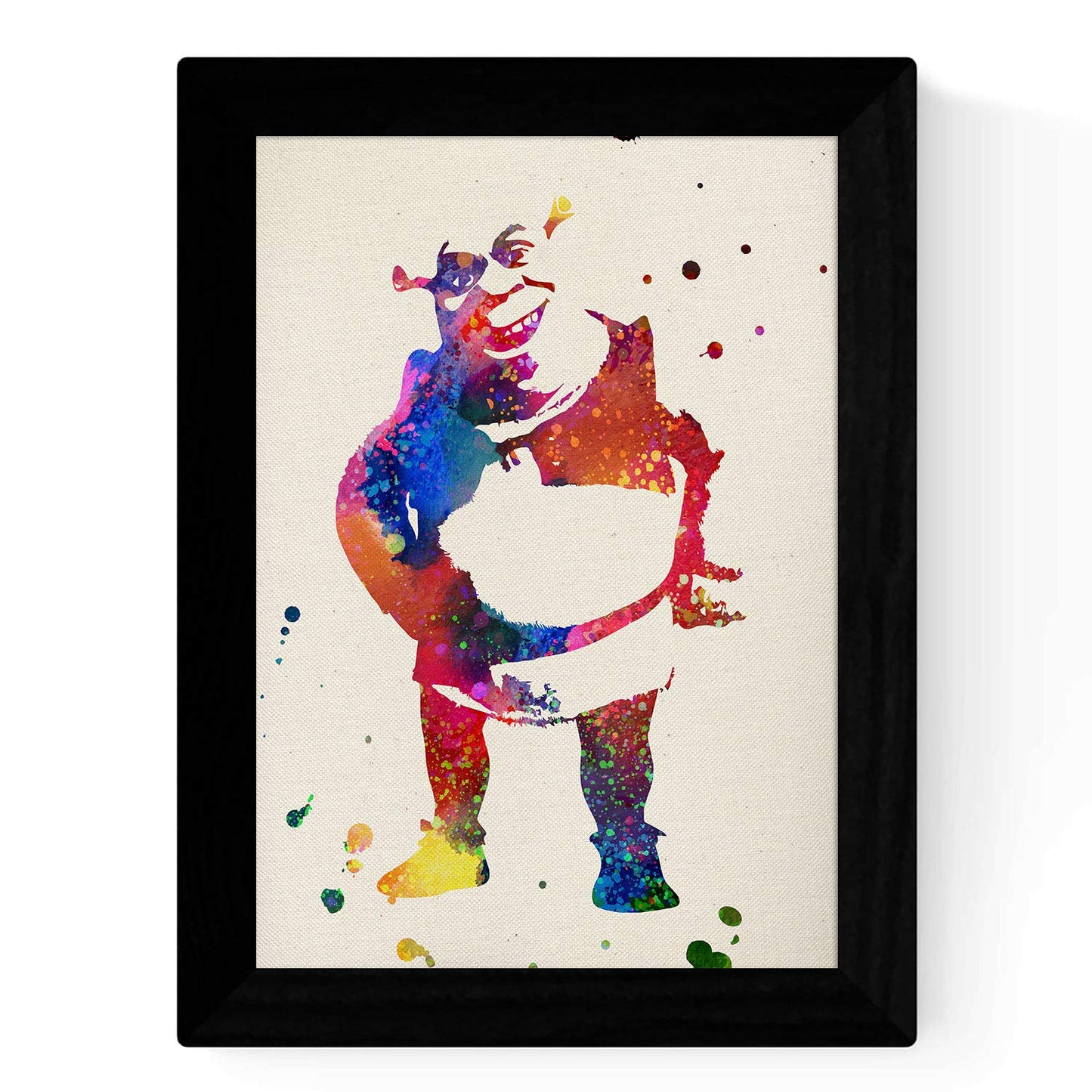 Set de tres láminas estilo explosión de color. Posters Pelicula Shrek, Fiona y el burro en Fondo color acurela-Artwork-Nacnic-Nacnic Estudio SL