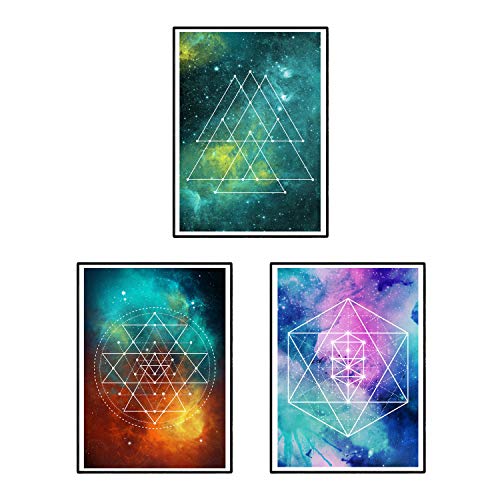 Set de Tres láminas Mandalas espaciales. Tamaño A3. Set 2-Artwork-Nacnic-Nacnic Estudio SL
