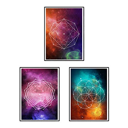 Set de Tres láminas Mandalas espaciales. Tamaño A3. Set 3-Artwork-Nacnic-Nacnic Estudio SL