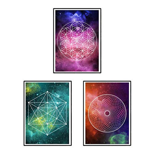 Set de Tres láminas Mandalas espaciales. Tamaño A3. Set 4-Artwork-Nacnic-Nacnic Estudio SL