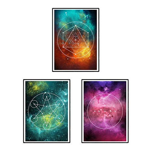 Set de Tres láminas Mandalas espaciales. Tamaño A3. Set 5-Artwork-Nacnic-Nacnic Estudio SL