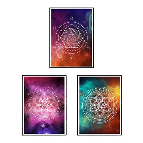 Set de Tres láminas Mandalas espaciales. Tamaño A3. Set 6-Artwork-Nacnic-Nacnic Estudio SL