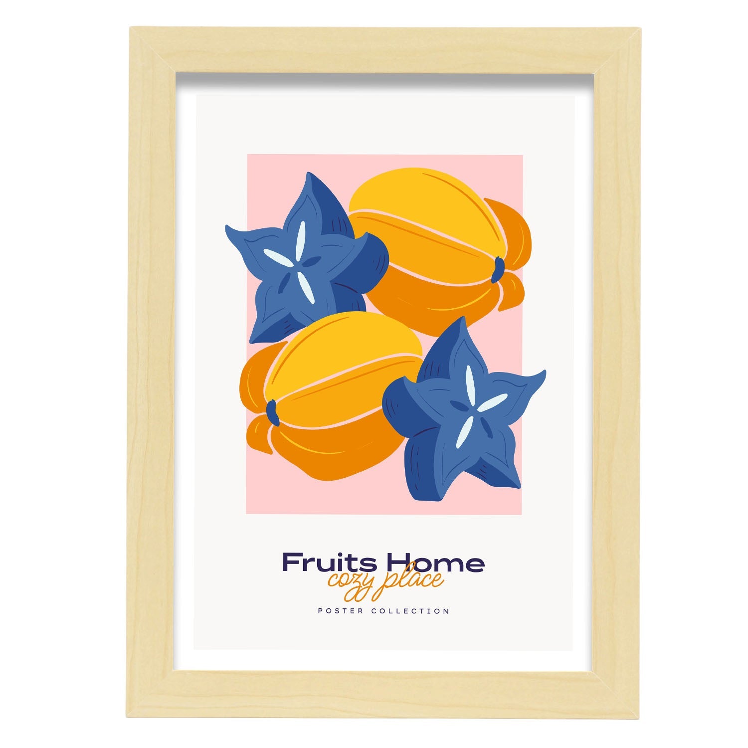 Star Fruit Cozy Place-Artwork-Nacnic-A4-Marco Madera clara-Nacnic Estudio SL