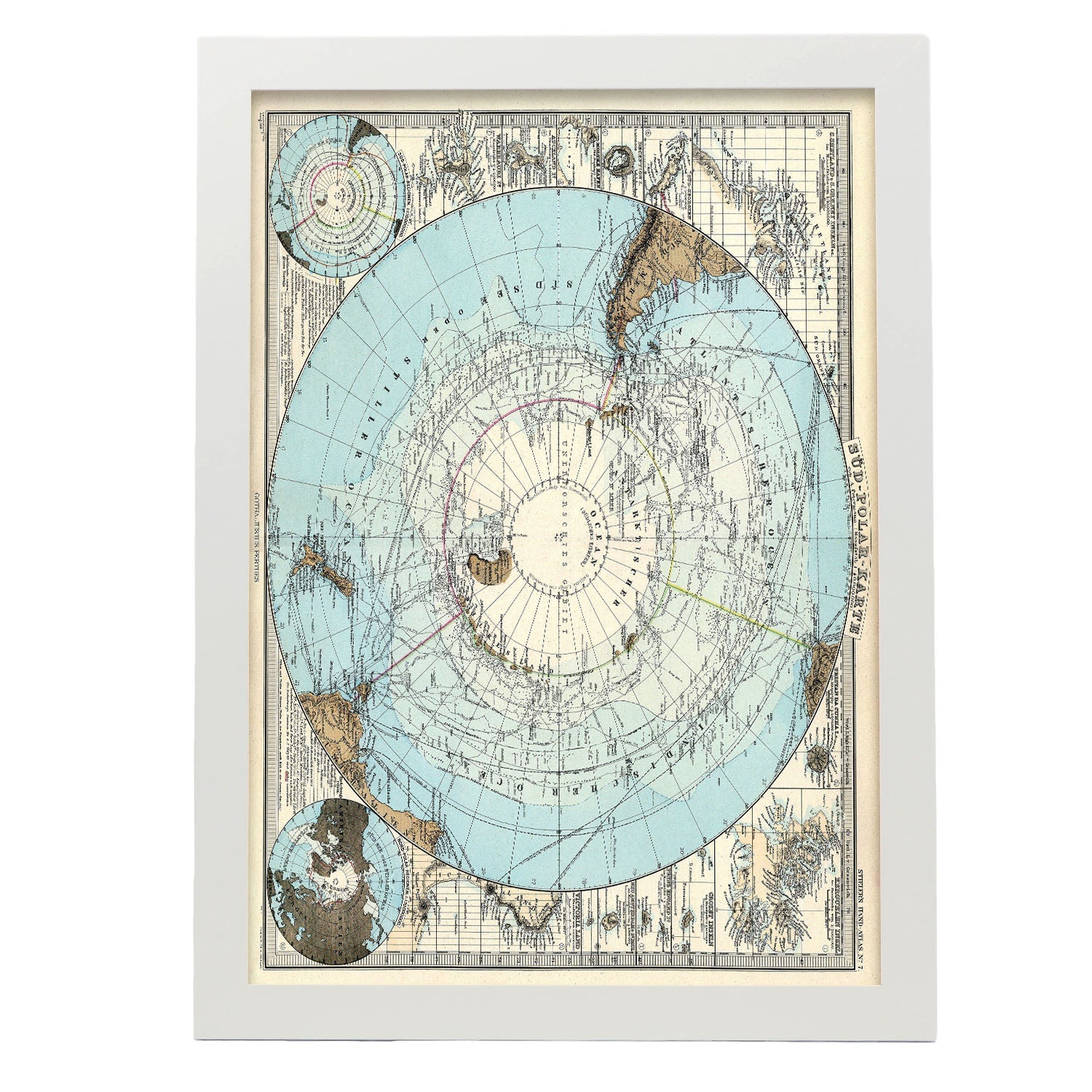 Stielers_Handatlas_1891_map-of-Antarctic-Artwork-Nacnic-A3-Marco Blanco-Nacnic Estudio SL