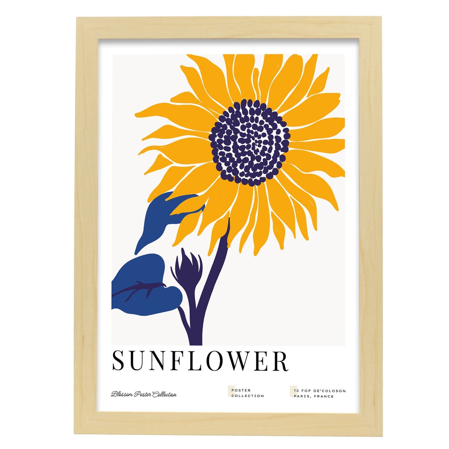 Sunflower-Artwork-Nacnic-A3-Marco Madera clara-Nacnic Estudio SL