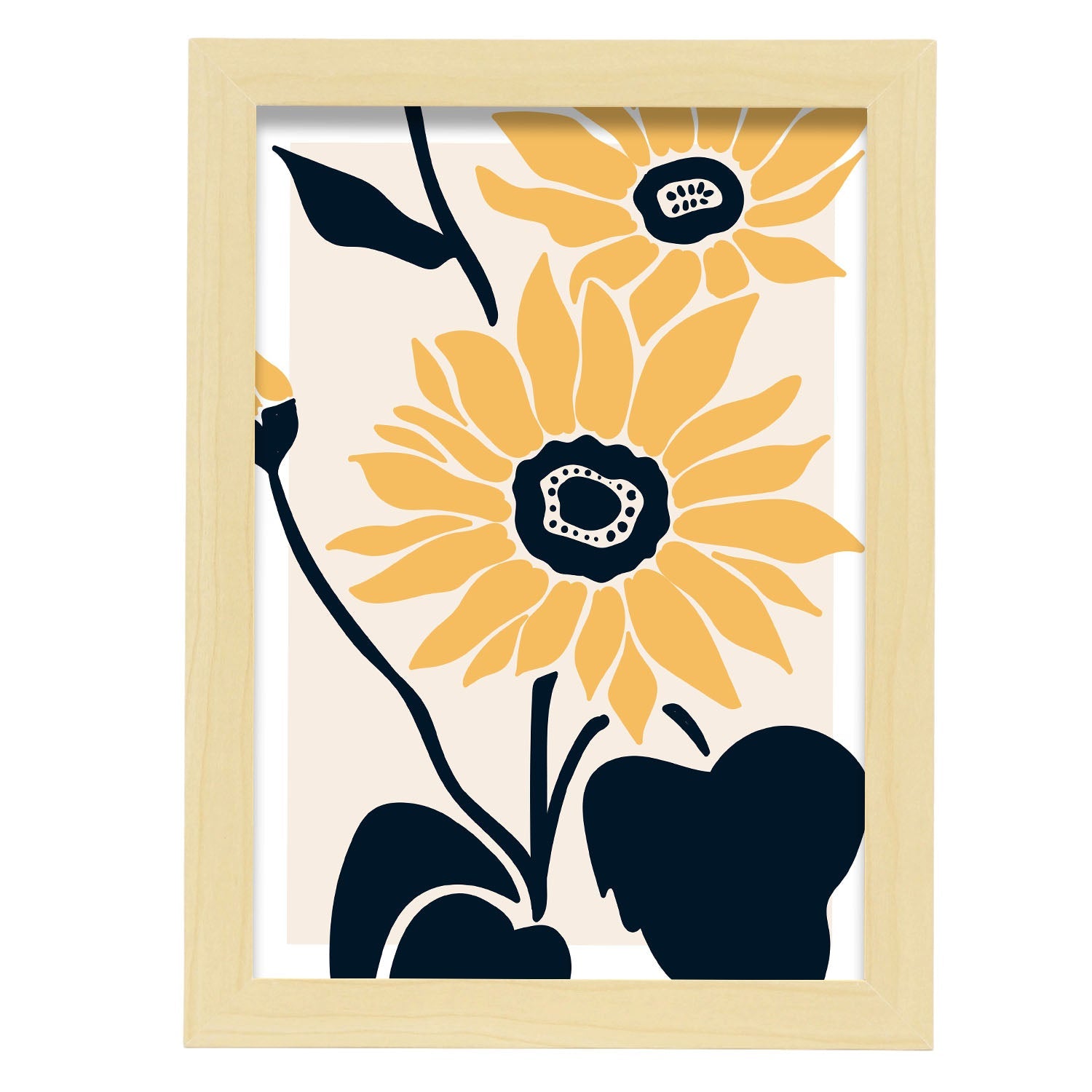 Sunflowers-Artwork-Nacnic-A4-Marco Madera clara-Nacnic Estudio SL