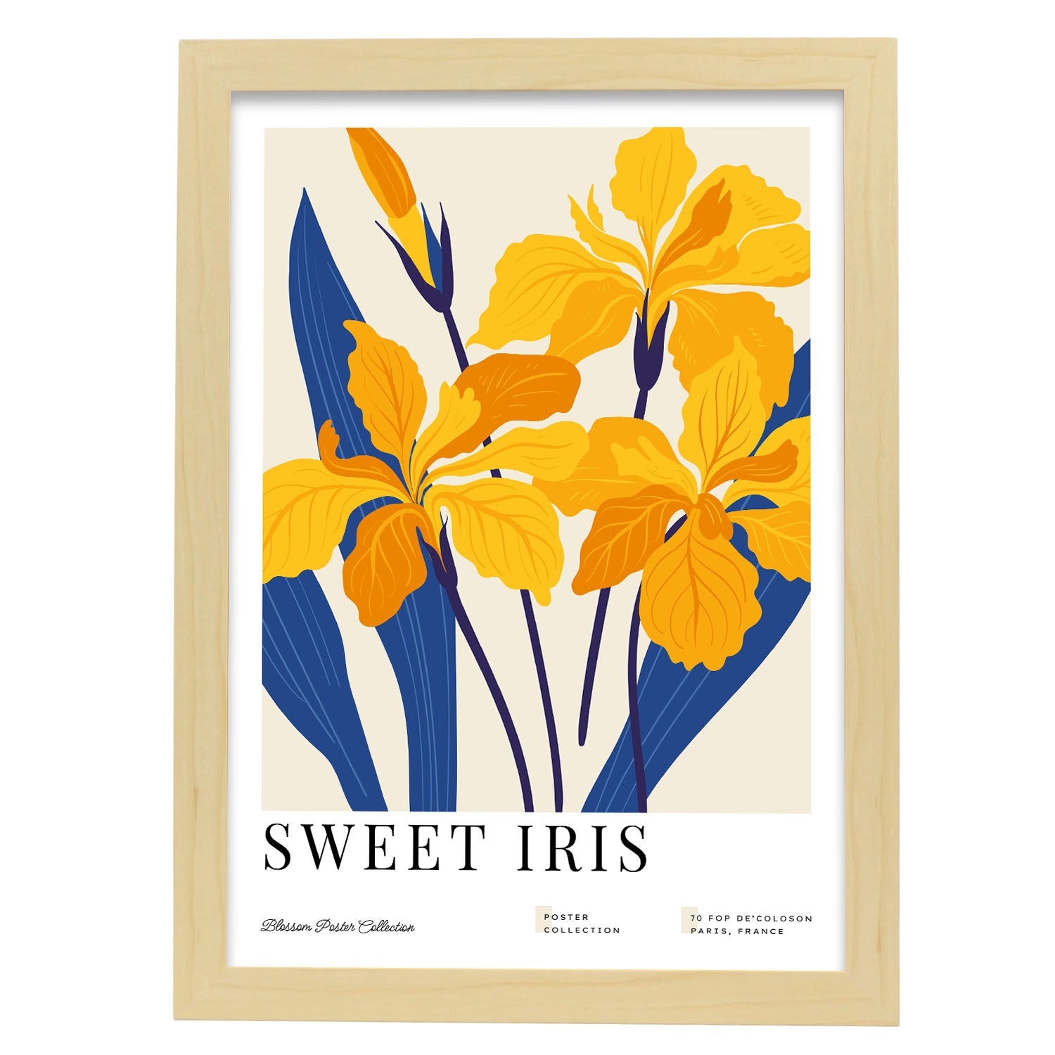 Sweet Iris-Artwork-Nacnic-A3-Marco Madera clara-Nacnic Estudio SL