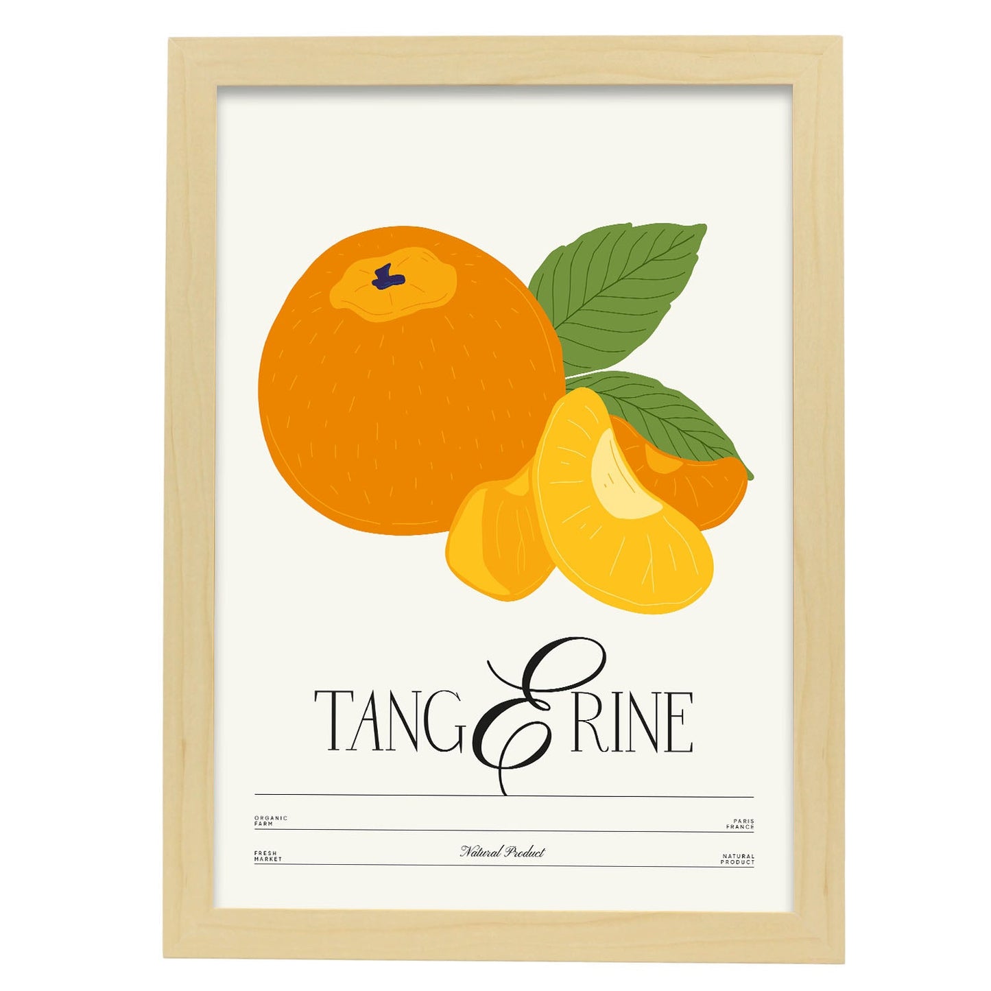 Tangerine-Artwork-Nacnic-A3-Marco Madera clara-Nacnic Estudio SL