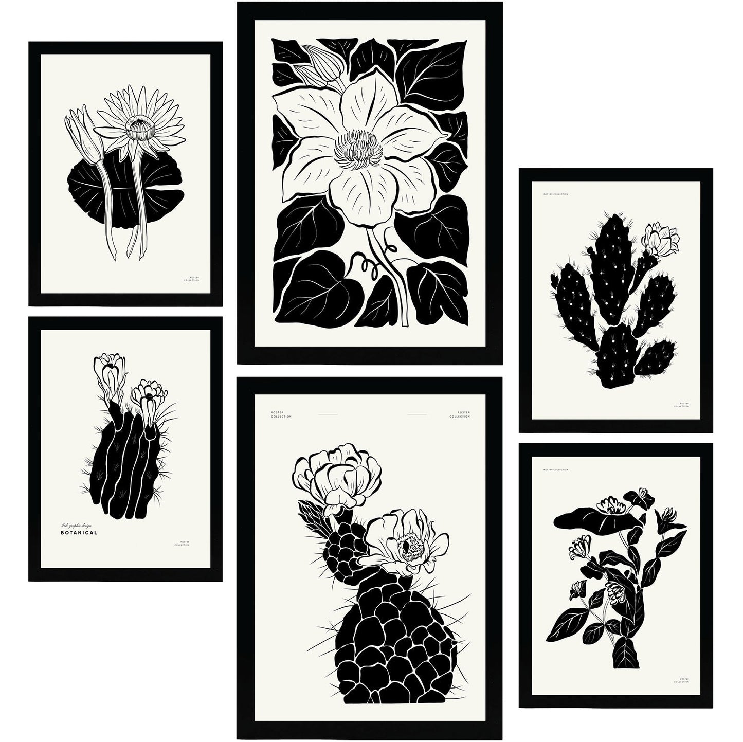 Thick Black Ink Posters. Cacti.-Artwork-Nacnic-Nacnic Estudio SL