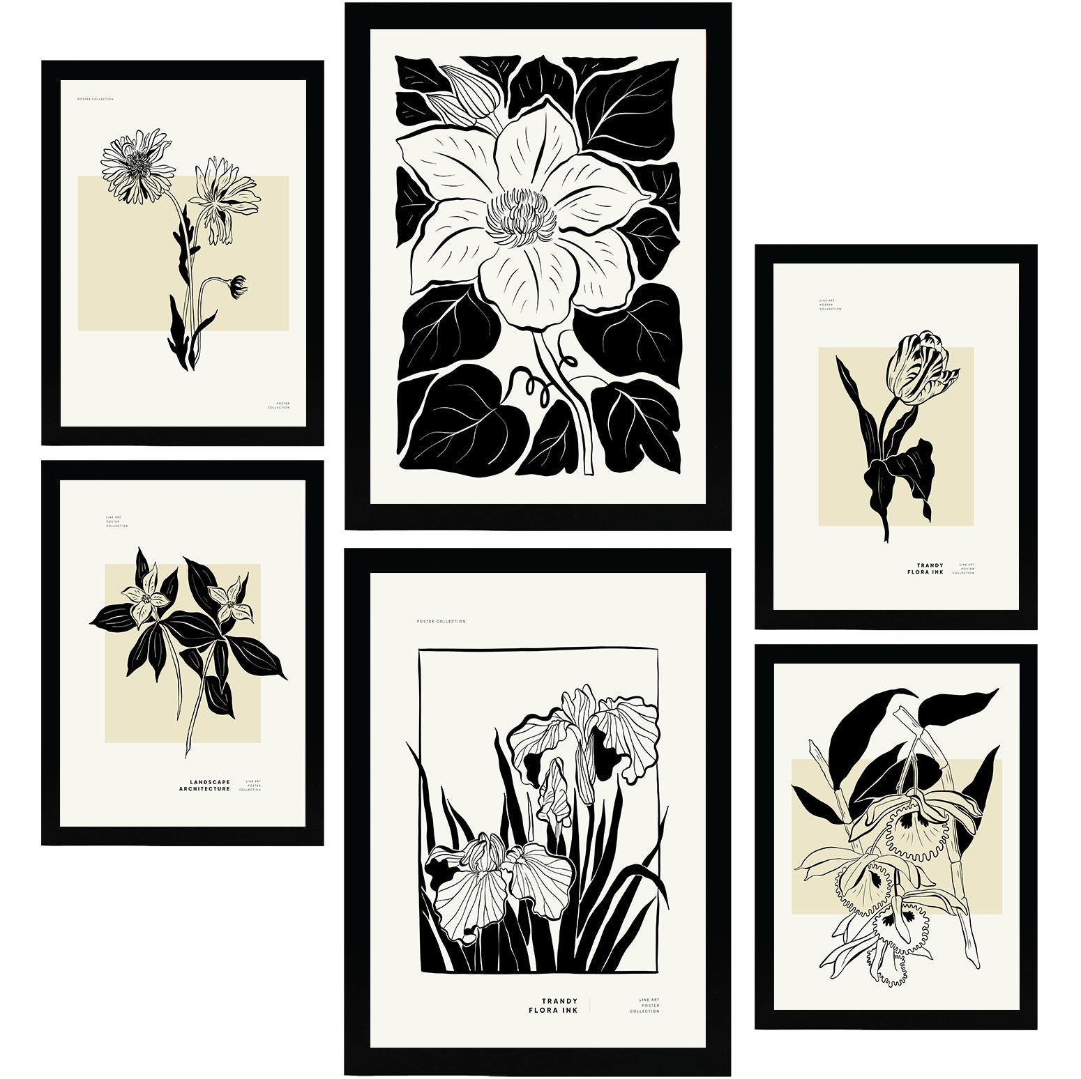Thick Black Ink Posters. Floral.-Artwork-Nacnic-Nacnic Estudio SL