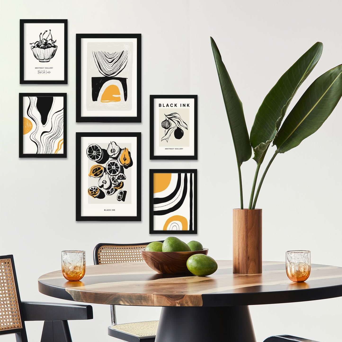Thick Black Ink Posters. Fruits. Artistic and Abstract Aesthetic-Artwork-Nacnic-Nacnic Estudio SL