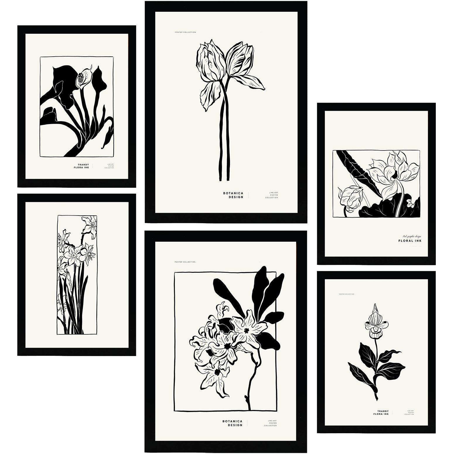Thick Black Ink Posters. Iris Flowers.-Artwork-Nacnic-Nacnic Estudio SL