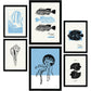 Thick Black Ink Posters. Ocean Creatures. Artistic Marine Aesthetic-Artwork-Nacnic-Nacnic Estudio SL