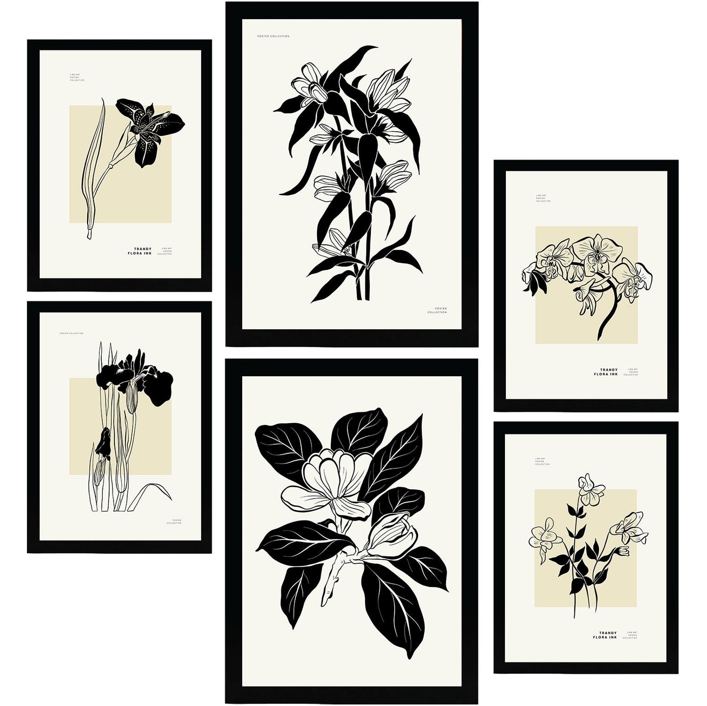 Thick Black Ink Posters. Orchids.-Artwork-Nacnic-Nacnic Estudio SL
