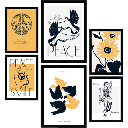 Thick Black Ink Posters. Peace Doves.-Artwork-Nacnic-Nacnic Estudio SL