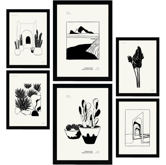Thick Black Ink Posters. Potted Cacti. Desert Inspired Landscapes-Artwork-Nacnic-Nacnic Estudio SL