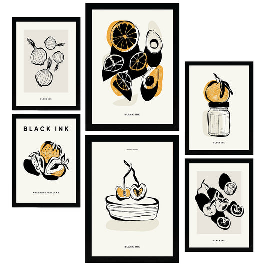 Thick Black Ink Posters. Quick Snack. Artistic and Abstract Aesthetic-Artwork-Nacnic-Nacnic Estudio SL