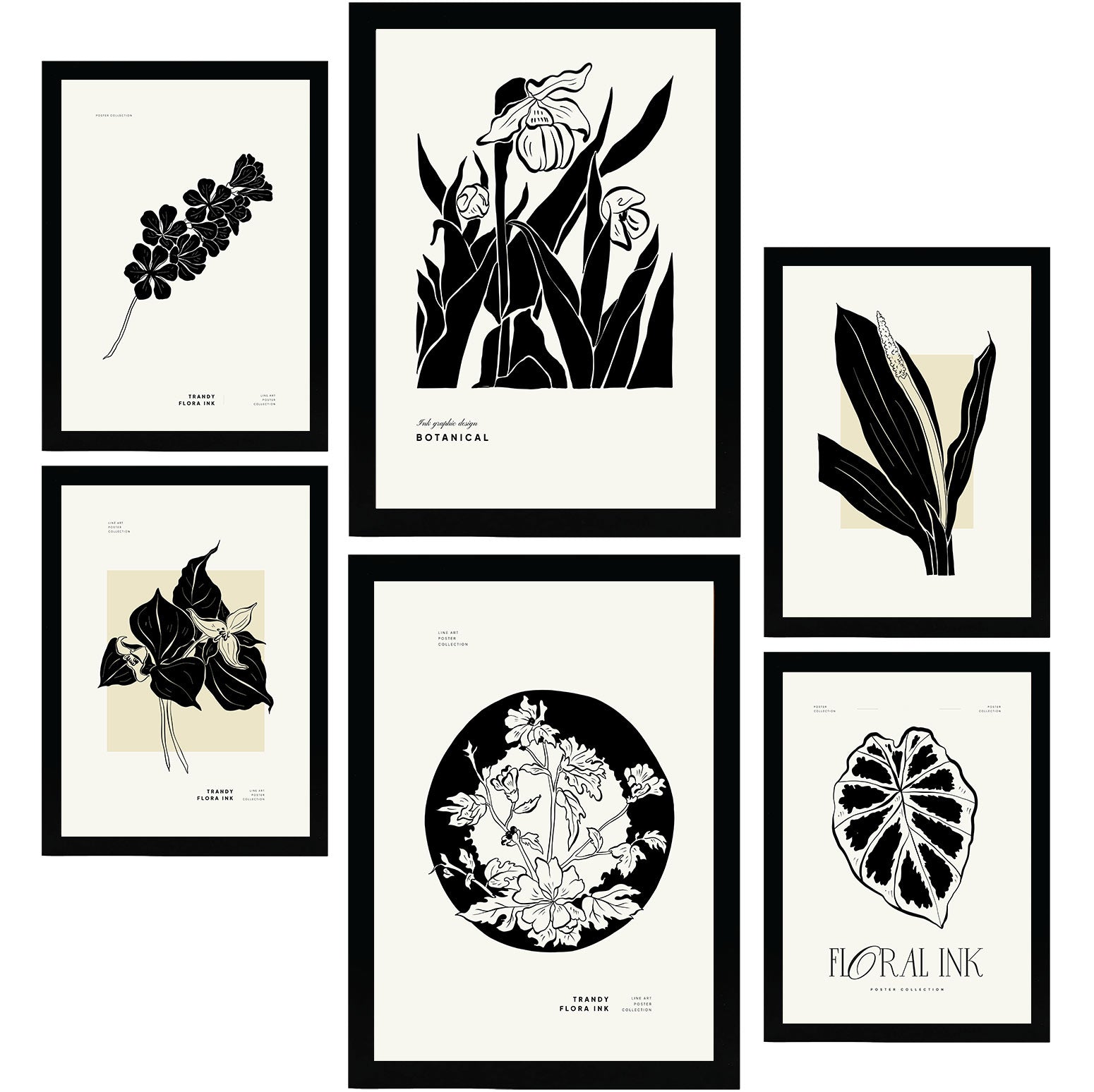 Thick Black Ink Posters. Tropical Inks.-Artwork-Nacnic-Nacnic Estudio SL