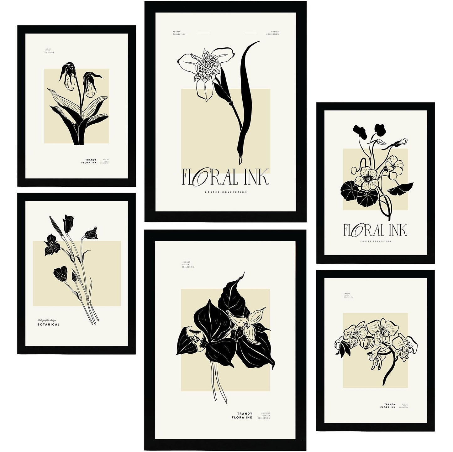 Thick Black Ink Posters. Tropical Orchids.-Artwork-Nacnic-Nacnic Estudio SL