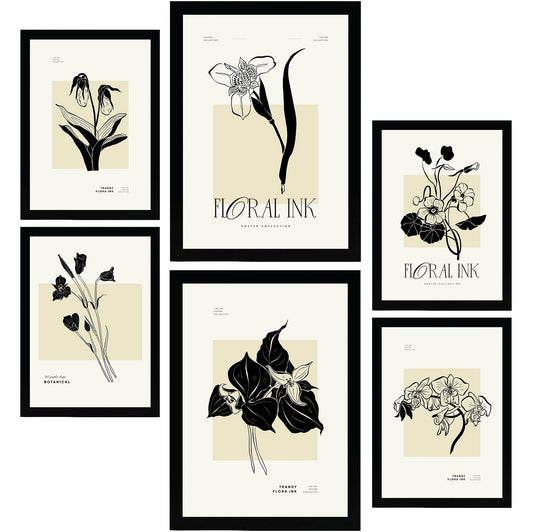 Thick Black Ink Posters. Tropical Orchids.-Artwork-Nacnic-Nacnic Estudio SL