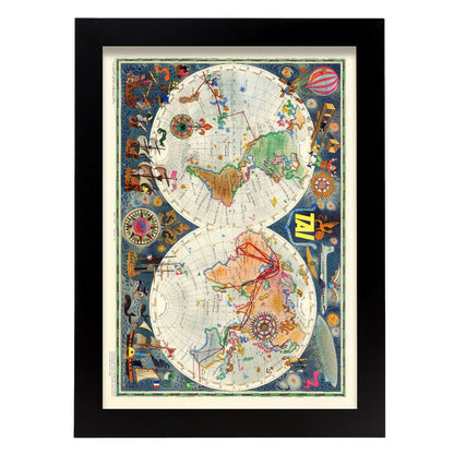 TIA-Vintage-airline-poster-world-map-Artwork-Nacnic-A4-Sin marco-Nacnic Estudio SL